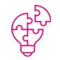 Individuelle Fertigung Icon - Glühlampe aus Puzzleteilen